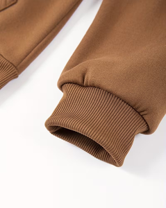Brown and Turquoise Hooded Sweatshirts for Children Casual Autumn Wear Knitted Long Sleeve Pullover Unlined Style - Product Image 6