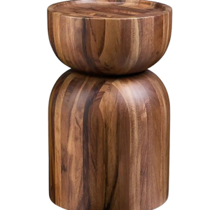 Tabouret en teck fait main Dam, design minimaliste contemporain avec finition naturelle écologique pour la décoration intérieure, les complexes hôteliers et les cafés - Product Image 5