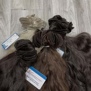 Top Selling 100% Vietnamese Human Hair Hand Tied Wavy Weft Super Double Drawn Shining No <b>Tangle</b> No Shedding Ready To Ship - Product Image 3