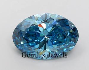 Vente chaude IGI Certifié Fantaisie Bleu Vivid 6 Ct Bleu Oval Cut Lab Grown Diamond Oval Cut VS Clarity Lab Grown Loose Diamond - Product Image 1