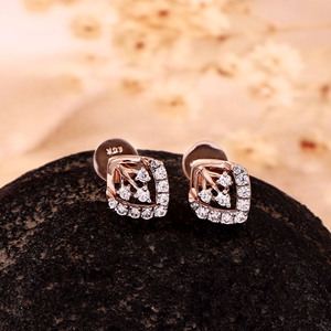 Rose Gold Color Fine Stud Earrings Pear <b>Cut</b> <b>Stone</b> Halo Ear Studs <b>for</b> Women Party Jewelry - Product Image 3