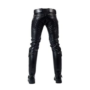 กางเกงหนังแกะบุผ้านวมสีดำสำหรับผู้ชาย - Product Image 3