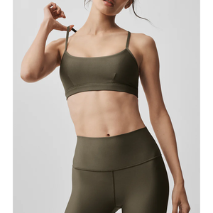 Conjuntos Deportivos de Yoga con Logotipo Personalizado, Conjuntos de 2 Piezas de Alta Elasticidad para Mujer, Pantalones de Yoga Ajustados de Secado Rápido, Conjunto de Entrenamiento con Cuello Alto - Product Image 1