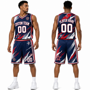 Uniforme de Baloncesto con Diseño Geométrico Personalizado, Conjunto de Camiseta y Pantalones Cortos para Equipo, Fabricante y Proveedor al por Mayor, Malla, Venta al por Mayor - Product Image 2