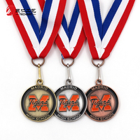 Médailles sportives scolaires personnalisées pour le basketball, le baseball, le football et le cross-country, médailles de récompense en métal émaillé souple avec ruban