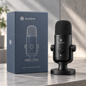 Boîte d'emballage en carton pliable personnalisée pour microphone USB portable bleu ardoise - Product Image 3