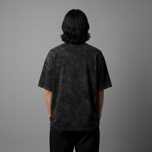 Nuevas Camisetas de Hombre Oversize a la Moda con Hombros Caídos, Lavado Ácido, Cuello Redondo, Manga Corta, Holgadas, 100% Poliéster, Tallas Grandes, Logotipo Personalizado - Product Image 2