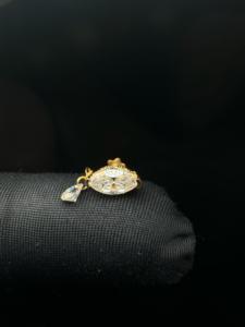 Pendientes de Diamantes Marquise en Forma de Lágrima, Elaborados en Oro de 14K con un Delicado Colgante Individual - Product Image 6