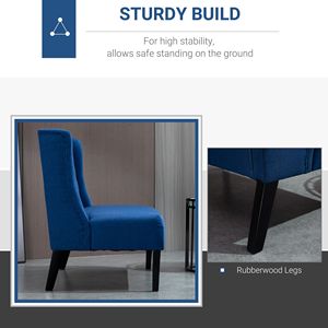 Divano Moderno Contemporaneo a Due Posti con Schienale Alto, Rivestimento in Tessuto di Lino, Trapuntatura a Bottoni, Senza Braccioli, per Soggiorno - Product Image 6