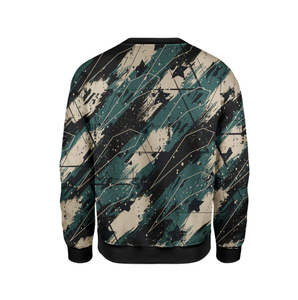 Sudadera de cuello en V para hombre, de punto, antiencogimiento, con estampado de calavera serigrafiado, personalizada con impresión digital, 100% algodón lavado - Product Image 2