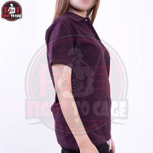 Meilleur fournisseur, nouvelle arrivée, mode féminine, décontractée, nouveau design, manches courtes, couleur unie, coton de haute qualité, polyester, polos - Product Image 2