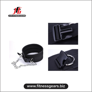 JUST FITNESS GEARS Custom Workout Gym Fitness Power Weight Lifting Cowhide Heavy Duty Dip Weighted Pull <b>Belt</b> <b>Chain</b> Breathable - Product Image 2
