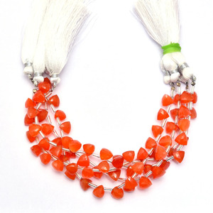 Cuentas facetadas de ónix rojo AAA+ de 7 mm, cuentas triangulares sueltas de ónix rojo natural, piedra semipreciosa, cuentas triangulares elegantes para joyería. - Product Image 3
