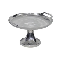 Support à gâteau rond en bois, argenté, antique, embossé, fait main, durable, pour la présentation de desserts, mariage, anniversaire, fête