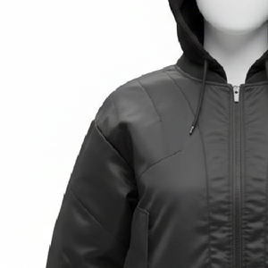 Veste à capuche courte de haute qualité en tissu mémoire de polyester 100% - Product Image 4