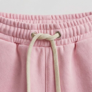 Ensemble de survêtement 2 pièces rose pour femme, col rond, manches longues, motif vague brodé, coupe ample, short décontracté au-dessus du genou en polaire - Product Image 5