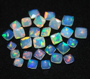 HASNAIN GEMS Vente en gros Opale naturelle du Rajasthan 6mm/7mm taille coussin, avec jeu de couleurs et d'étincelles, pierres précieuses en vrac pour la fabrication de bijoux - Product Image 3
