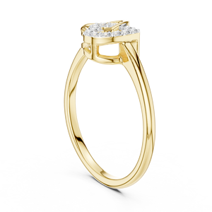 Ensemble de bagues pour femme UNITY HEART avec diamants de laboratoire, en or jaune 18 carats plaqué rhodium, taille brillant, pierres latérales, pour fiançailles et soirées - Product Image 3