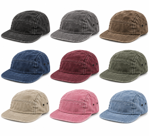Gorra Vintage Negra Lavada de 5 Paneles, Ajustable, con Visera Plana, Mezcla de Algodón, para Uso Casual al Aire Libre - Product Image 4