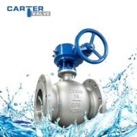 Katup Setengah Bola Eksentrik Baja Tahan Karat CF8 CF8M Flanged Worm Gear Full Bore Metal Seated Slurry Wastewater Zero Leakage ANSI
