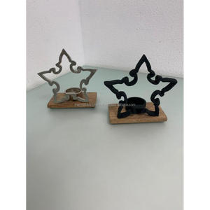 Estrellas centelleantes plateadas, objeto de acento decorativo con Base de madera, escultura navideña más vendida, artes hechas a mano - Product Image 6