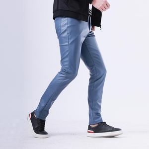 Pantalon décontracté pour homme en similicuir, léger, coupe droite, respirant, taille mi-haute, fermeture éclair, style streetwear, hiver - Product Image 2