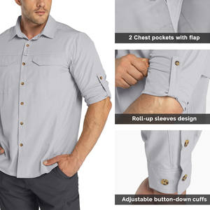 เสื้อเชิ้ตผู้ชาย ระบายอากาศได้ดี เหมาะสำหรับเดินทาง ทำงาน ตกปลา ใช้ได้ทุกวัน ออกกำลังกาย เดินป่า แห้งเร็ว - Product Image 4