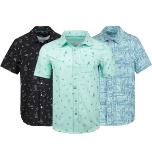 Chemises Hawaïennes Décontractées Personnalisées OEM pour Hommes, Manches Courtes, Velours Imprimé Floral, Idéales pour les Vacances, les Plages Tropicales et un Look de Station Balnéaire - Product Image 1