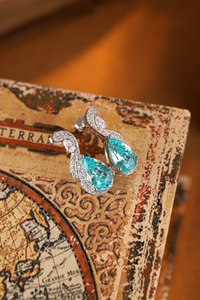 Pendientes de diamantes azules de corte pera de lujo con oro blanco y diamantes cultivados en laboratorio para mujer, joyería de boda con certificación IGI - Product Image 6