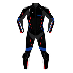 Combinaison de course en cuir pour homme à manches longues, imperméable, bicolore, toutes saisons, pour moto et course automobile - Product Image 6