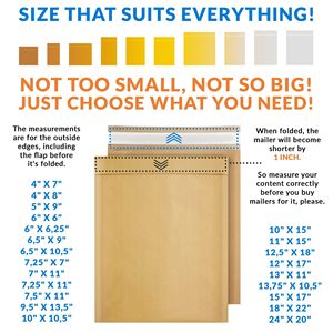 Confezione da 400 buste per bollettini in Kraft marrone 7.25X11 pollici autoreggente opaca resistente all'acqua spedizione imbottita per gioielli - Product Image 4