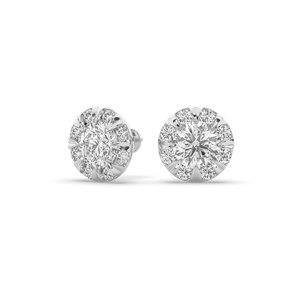 Boucles d'oreilles en or massif 14 carats avec diamant de laboratoire rond brillant de 3,96 carats, certifié IGI, style unique, légères, idéales pour mariage ou cadeau de fête - Product Image 4