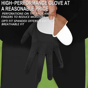 Guantes de golf en oferta para jóvenes, transpirables, de microfibra suave, color negro, guantes de golf de cuero Cabretta con dedos completos. - Product Image 5
