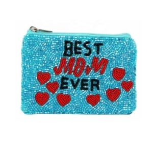 Nouvel Arrivage Porte-monnaie perlé avec perles motif verre à martini et cocktail d'olives, pochette pour espèces, cartes et maquillage - Product Image 3