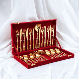 Cuchara de postre de latón al precio más bajo, cubiertos con acabado dorado espejado, caja de embalaje roja, cuchara de diseño moderno - Product Image 6