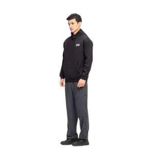 Sweat-shirt à capuche en molleton épais pour femme, avec logo personnalisé, couleur anthracite, coupe oversize, style streetwear, vente en gros - Product Image 2