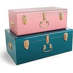 Baúl para guardar joyas, caja de almacenamiento multiusos, caja de almacenamiento para decoración del hogar, baúl organizador de metal - Product Image 5