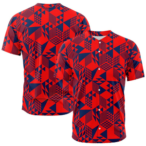 Maillot de baseball respirant anti-UV, évacuant l'humidité, séchage rapide, col en V, pour équipe, homme, haute qualité, couleur unie, imprimé par sublimation - Product Image 3