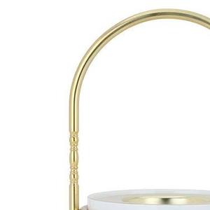 Porte-encens moderne en céramique blanche, style Mabkhara, avec poignée circulaire haute en métal doré, pour la décoration du Ramadan et de l'Aïd - Product Image 6