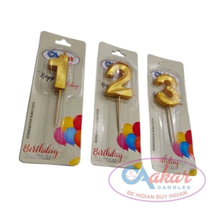 Vela de Cumpleaños con Número Dorado, Elegante Vela Decorativa para Celebraciones y Eventos - Product Image 1