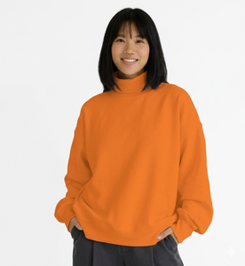 Sudadera de cuello alto de forro polar para mujer, cómoda, de manga larga, estilo urbano, OEM ODM, ropa de otoño-invierno, ecológica, frontal. - Product Image 2