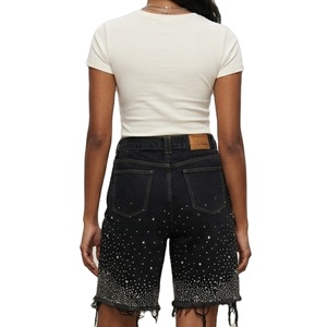 Shorts Vaqueros Personalizados de Alta Calidad con Pedrería, Acabado 100% Algodón, Duraderos, Transpirables y Cómodos para Uso Casual Unisex - Product Image 5