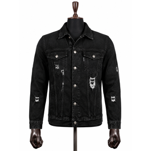 Chaqueta Vaquera para Hombre, Corte Regular, Cierre de Botones, Lavado Ácido, Lavado a la Piedra, 100% Algodón Orgánico, Secado Rápido, Transpirable - Product Image 3