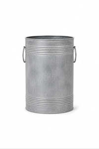 Round Galvanized Metal Planter With Handles Outdoor Garden Pot Classical Style Customized rounded handle garden pots <b>Large</b> size - Product Image 4