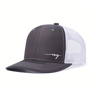Casquette de camionneur à logo brodé personnalisée Options de couleur personnalisées Dos en maille réglable pour tenue décontractée Hip Hop pour l'extérieur - Product Image 1
