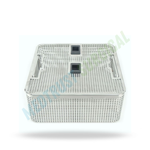 Half Size Sterilization <b>Basket</b> With Lid Stainless Steel Surgical Instrument Tray Medical Autoclave <b>Storage</b> <b>Basket</b> - Product Image 4