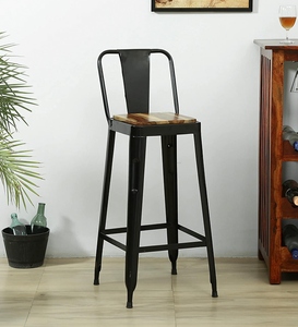 Black PU Leather <b>Bar</b> <b>Stool</b> Modern Industrial Design Counter <b>Height</b> Kitchen Furniture <b>Adjustable</b> Powder Coated Steel Frame - Product Image 4