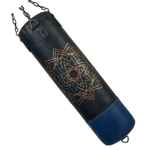 Sac de frappe en cuir avec motif Mandala, base bleue, écologique, léger, unisexe, pour adultes - Product Image 3