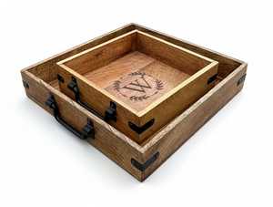 Bandeja de Madera Hecha a Mano de Lujo para Servir Comida y Bebidas - Product Image 5