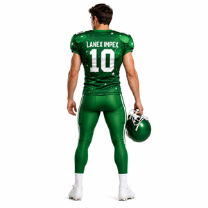 Nuevo Diseño Personalizado de Uniforme de Fútbol Americano Verde, Jersey de Práctica para Hombre, Número 10, Impresión por Sublimación, Poliéster Transpirable - Product Image 4
